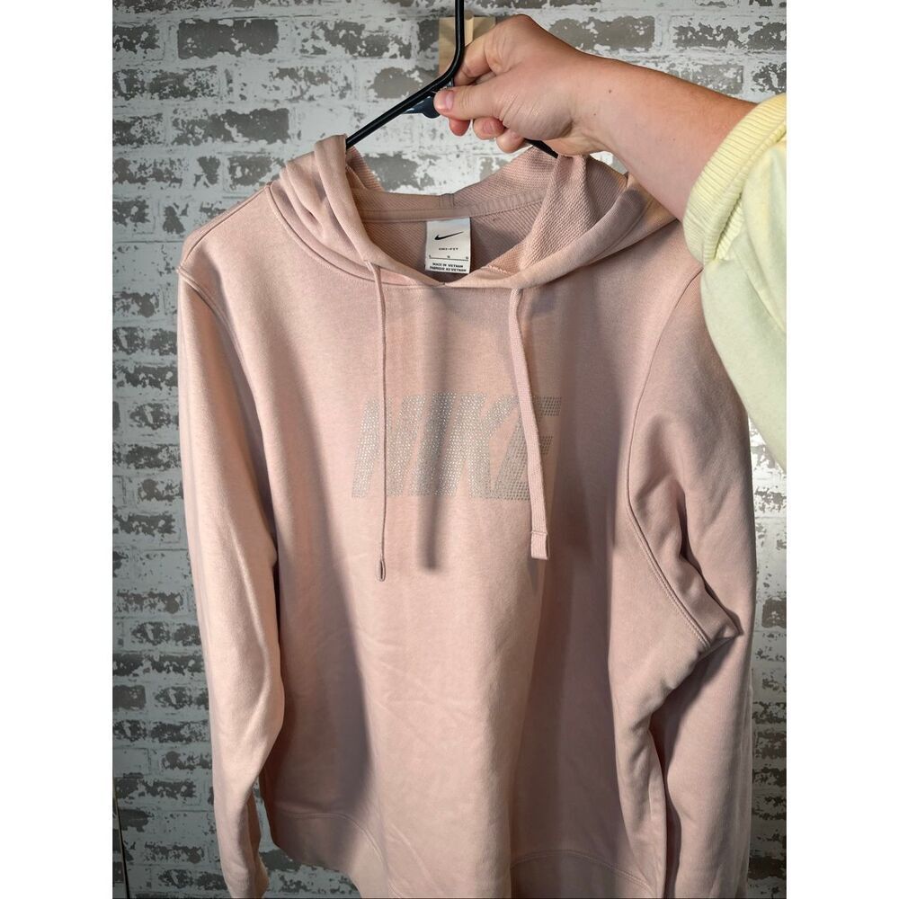 Nike | women pink hoodie with bedazzled logo